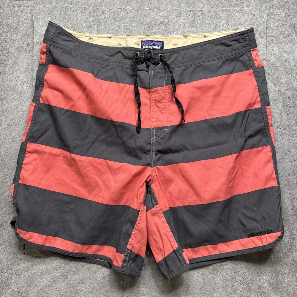 Patagonia Board‎ Shorts Mens 38 Striped Swim Trunks 7"